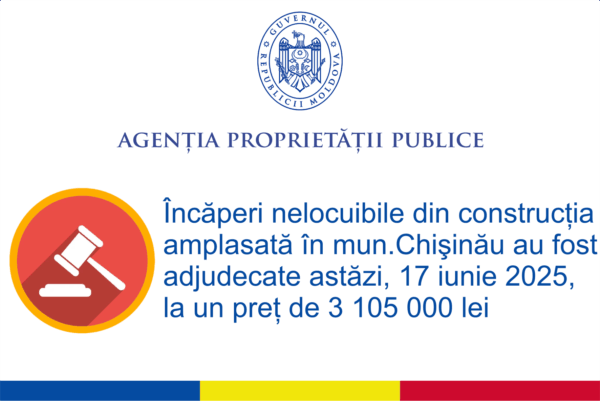 APP | Partea statului dintr-o construcție din mun. Chișinău a fost vândută la un preț de peste 3,1 mln de lei