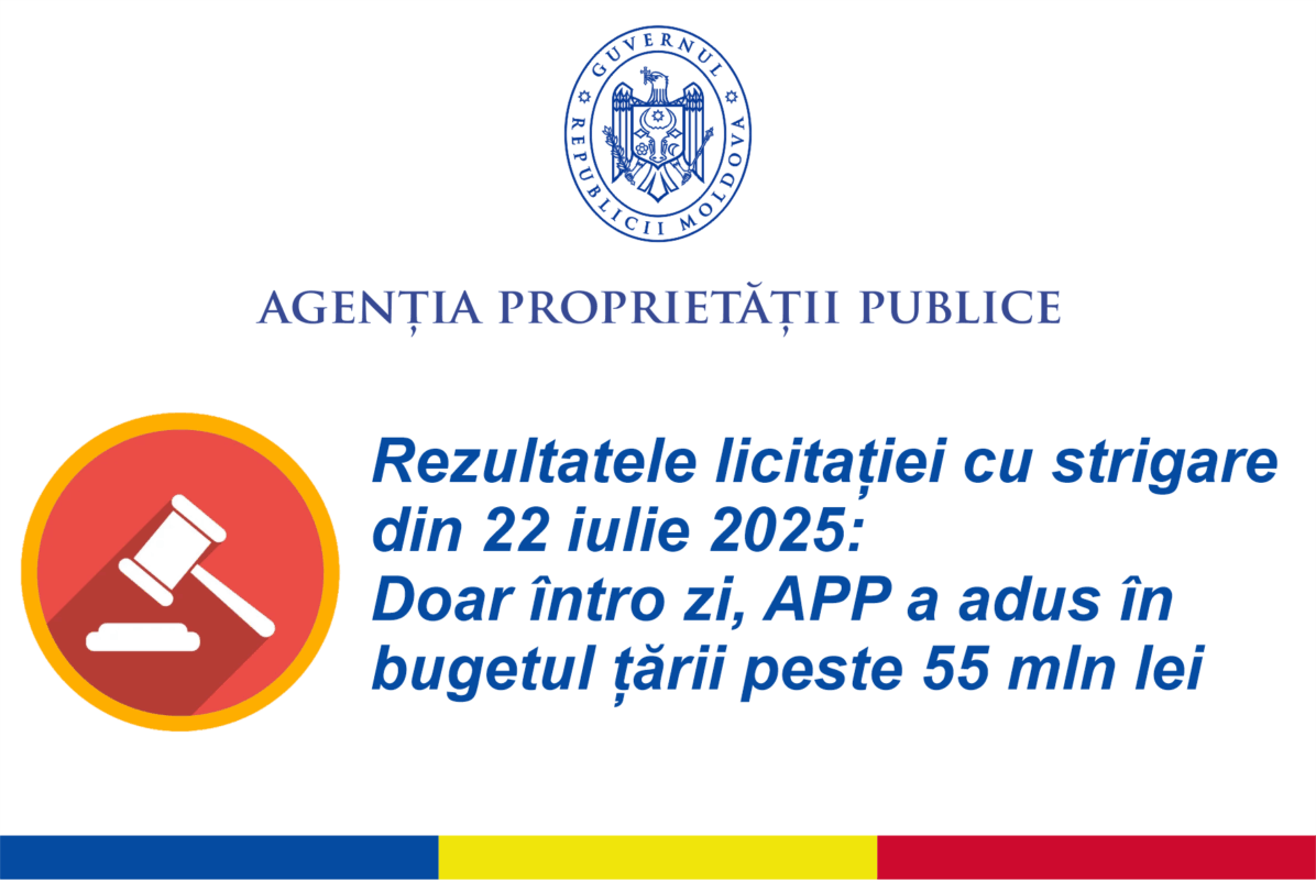 APP anunță rezultatele licitației din 22 iulie 2025