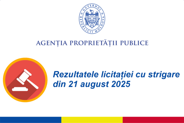 APP | Comunicăm rezultatele licitației din 21 august 2025