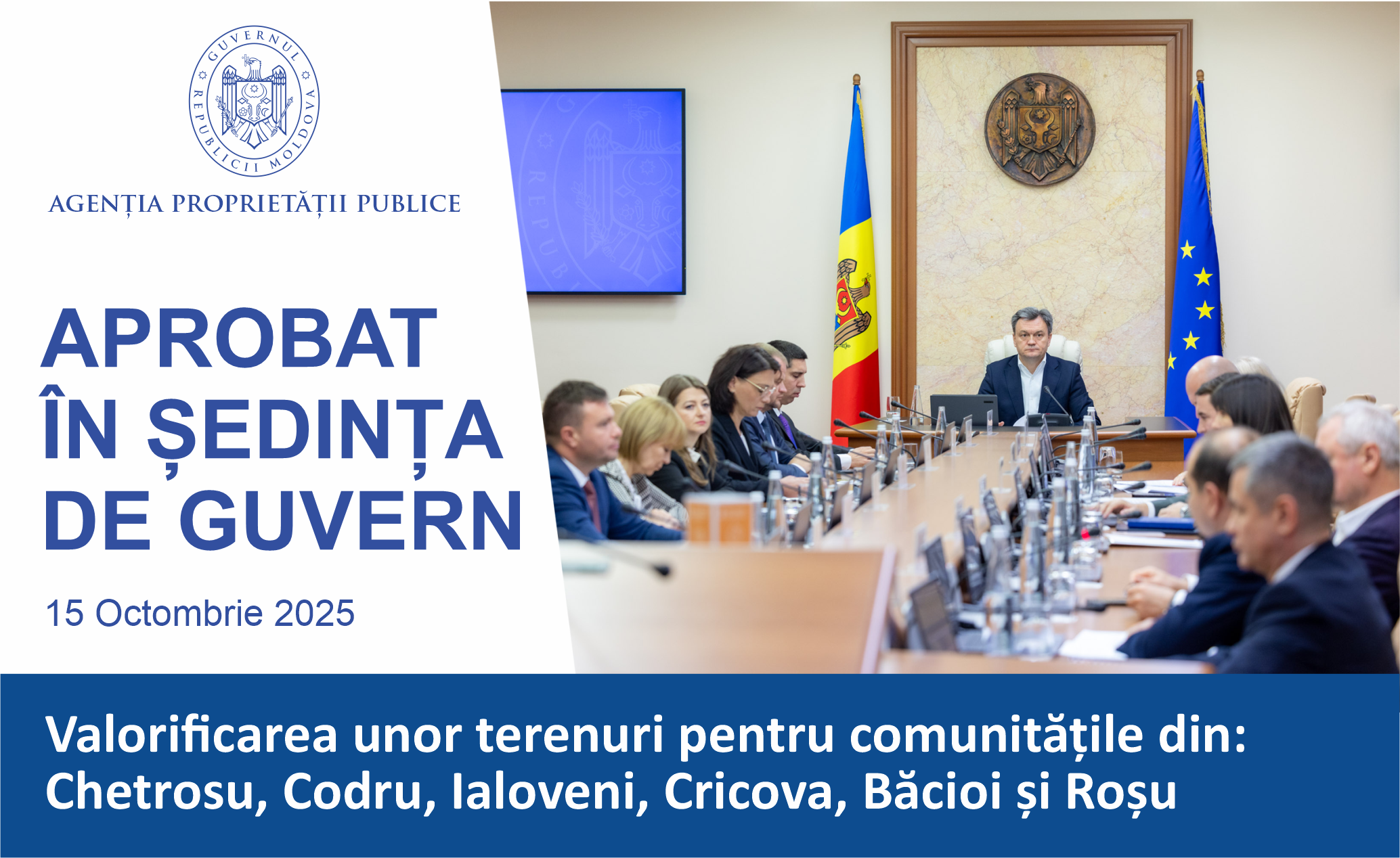 APP propune – Guvernul aprobă valorificarea unor terenuri pentru comunitățile din: Chetrosu, Codru, Ialoveni, Cricova, Băcioi și Roșu