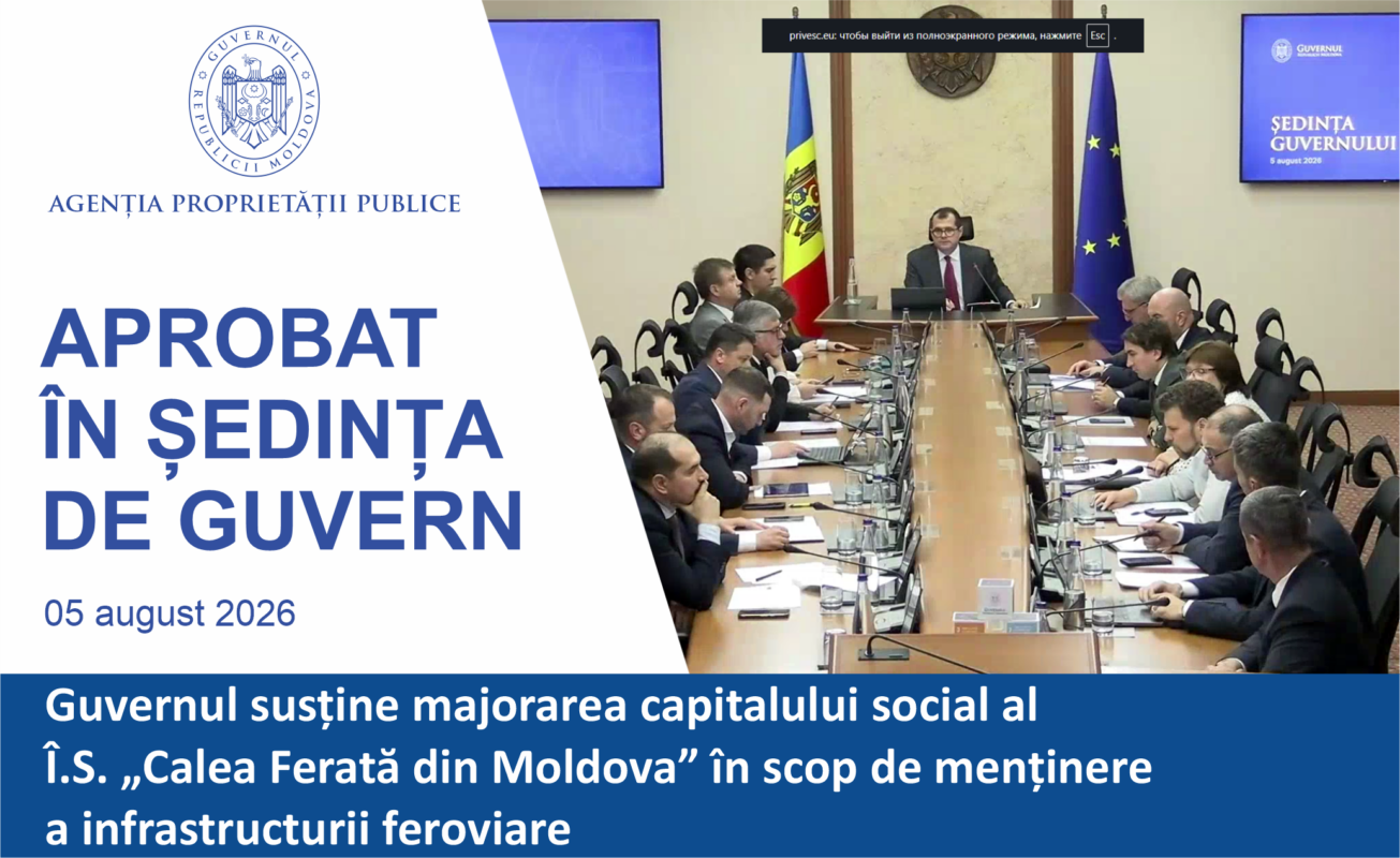 Guvernul susține majorarea capitalului social al Î.S. „Calea Ferată din Moldova” în scop de menținere a infrastructurii feroviare